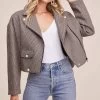 Boxy Woven Moto Jacket 2 Boxy Woven Moto Jacket -Chic Outfit Shop ACT15082 GREY WHITE COMBO 3