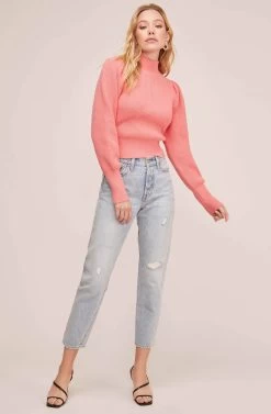 Lana Mock Neck Sweater 21 Lana Mock Neck Sweater -Chic Outfit Shop ACT15096 CORAL 5 cc069884 e9e2 423a 809d a15735eafe95