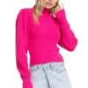 Mock Neck Puff Sleeve Sweater 2 Mock Neck Puff Sleeve Sweater -Chic Outfit Shop ACT15096 HOT PINK 00 493bf775 9949 4cb6 9141 f4fe009c9910