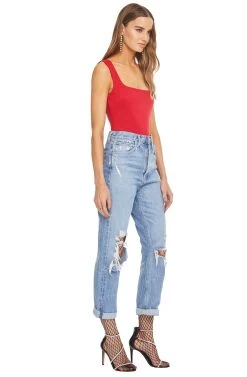 Nellie Tank Bodysuit -Chic Outfit Shop ACT15122 CHERRY RED 2