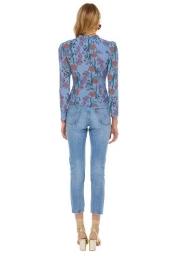 Facade Floral Top -Chic Outfit Shop ACT15217 BLUEBELL FLORAL 03