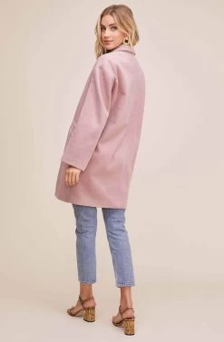 One Button Closure Topcoat -Chic Outfit Shop ACT15261 LAVENDER 4