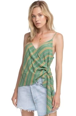 Landon Striped Wrap Tank Top