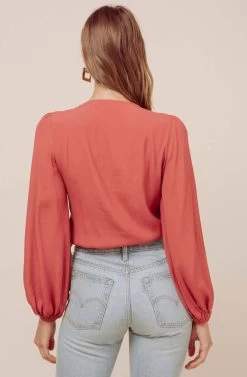 Cory Long Sleeve Bodysuit -Chic Outfit Shop ACT15310L RASPBERRY 6