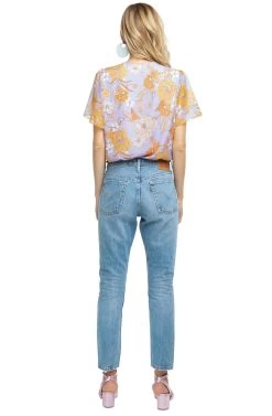 Cory Floral Bodysuit -Chic Outfit Shop ACT15310 ELECTRIC LILAC FLORAL 3