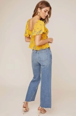 Karla Floral Top -Chic Outfit Shop ACT15311 MARIGOLD MULTI FLORAL 3 2 A