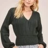 Evie Wrap Sweater -Chic Outfit Shop ACT15325 DARK SPRUCE 2