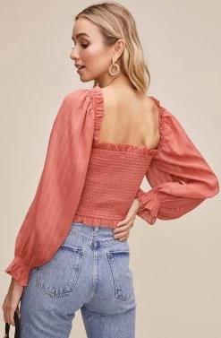 Teri Smocked Top -Chic Outfit Shop ACT15397B CORAL 5 cae3eb50 abe6 4985 872e 58fc70dcca0d