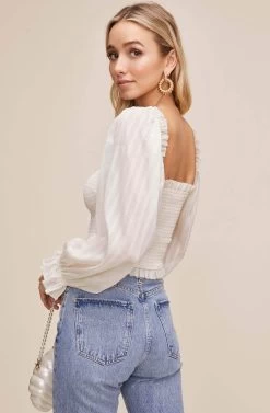 Teri Smocked Top -Chic Outfit Shop ACT15397B IVORY 4 7b772b15 0b36 49f2 9782 8e3457c9b738