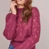 Audra Pointelle Sweater 1 Audra Pointelle Sweater -Chic Outfit Shop ACT15454 PLUM 1A