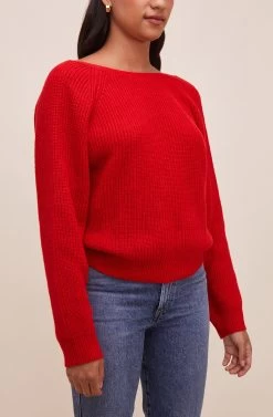 Serena Sweater -Chic Outfit Shop ACT15494 CHERRYRED 8