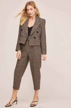 Manhattan Blazer 12 Manhattan Blazer -Chic Outfit Shop ACT15501 HAZELNUT HOUNDSTOOTH 1