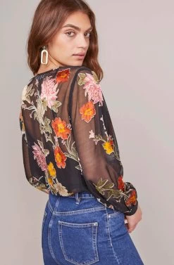 Margo Floral Bodysuit -Chic Outfit Shop ACT15508 BLACK MULTI FLORAL 3A