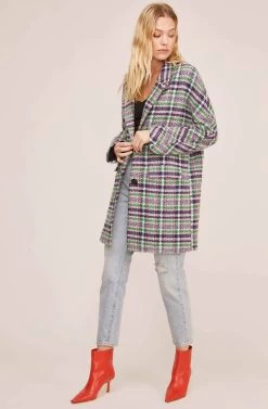 Keller Plaid Coat 10 Keller Plaid Coat -Chic Outfit Shop ACT15537B GREEN NAVY MULTI PLAID 1