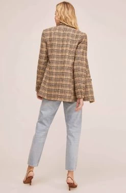 Greta Blazer -Chic Outfit Shop ACT15553 HONEY MUSTARD PLAID 4