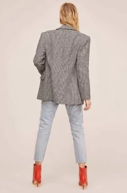 Arlo Blazer -Chic Outfit Shop ACT15554 BLACK WHITE HOUNDSTOOTH 4