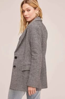 Arlo Blazer -Chic Outfit Shop ACT15554 BLACK WHITE HOUNDSTOOTH 5