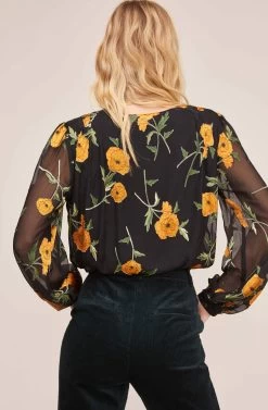 Shanley Floral Print Top -Chic Outfit Shop ACT15577 ORANGE BLOSSOM FLORAL 5