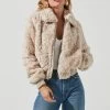 Suzanne Faux Fur Jacket -Chic Outfit Shop ACT15588C OATMEAL 1