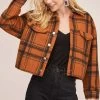 Dakota Plaid Jacket -Chic Outfit Shop ACT15589 RUST BLACK PLAID 3