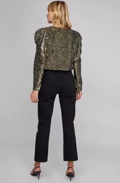 Shimmy Leopard Sequin Bodysuit 11 Shimmy Leopard Sequin Bodysuit -Chic Outfit Shop ACT15596 GOLD LEOPARD SEQUIN 3