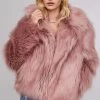 Adair Faux Fur Jacket -Chic Outfit Shop ACT15612 DUSTY PINK 2
