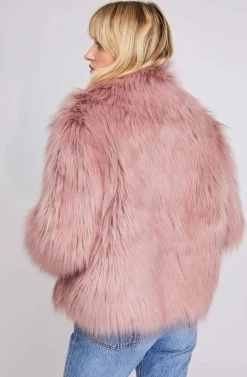 Adair Faux Fur Jacket 12 Adair Faux Fur Jacket -Chic Outfit Shop ACT15612 DUSTY PINK 4