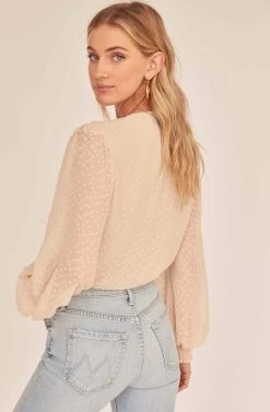 Dixie Wrap Top Bodysuit -Chic Outfit Shop ACT15781B BUTTERMILK 4A