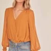 Dixie Wrap Top Bodysuit -Chic Outfit Shop ACT15781B GOLDEN HOUR 2A