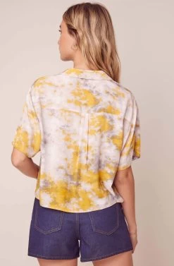 Juneau Tie Dye Top -Chic Outfit Shop ACT15908 LEMON PINK TIE DYE 4