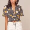 Rosie Floral Crop Top -Chic Outfit Shop ACT15910 BLACK MUSTARD FLORAL 2 edit