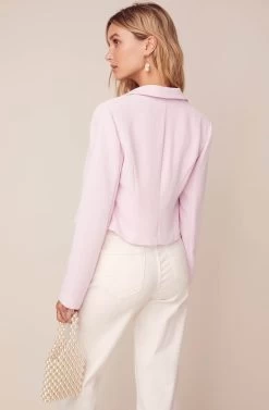 Karma Cropped Blazer -Chic Outfit Shop ACT15930 STRAWBERRY PARFAIT 5