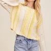 Thora Stripe Sweater 2 Thora Stripe Sweater -Chic Outfit Shop ACT15980 YELLOW NATURAL STRIPES 3