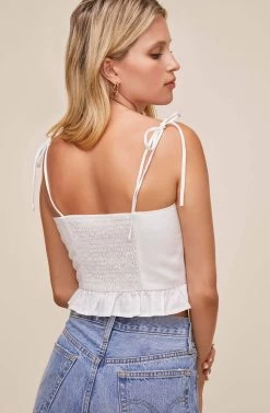 Maiken Lace Trim Top -Chic Outfit Shop ACT16011 WHITE 4