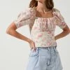 Bondi Floral Eyelet Top 2 Bondi Floral Eyelet Top -Chic Outfit Shop ACT16043B OFF WHITEPINKMULTI 2