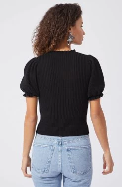Caitlyn Short Sleeve Sweater 13 Caitlyn Short Sleeve Sweater -Chic Outfit Shop ACT16091 BLACK 4