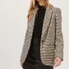 Harlow Houndstooth Oversized Blazer -Chic Outfit Shop ACT16133B HAZELNUT BLACKHOUNDSTOOTH 3