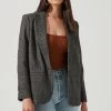 Harlow Herringbone Blazer -Chic Outfit Shop ACT16133H BROWN BLUEHERRINGBONE 2 NEW