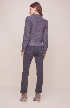 Emma Puff Sleeve Sweater -Chic Outfit Shop ACT16279 MIDNIGHT 2