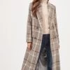 Raquel Plaid Double Breasted Coat -Chic Outfit Shop ACT16283B GREY BROWNPLAID 2