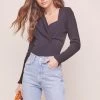 Beth Long Sleeve Bodysuit -Chic Outfit Shop ACT16452 BLACK 1 2