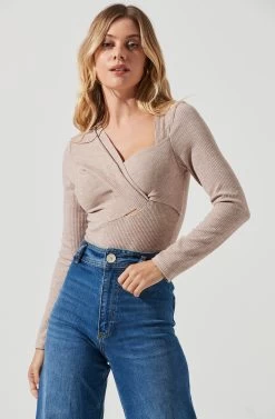 Beth Long Sleeve Bodysuit 20 Beth Long Sleeve Bodysuit -Chic Outfit Shop ACT16452 CREAM 1