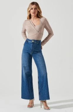 Beth Long Sleeve Bodysuit 22 Beth Long Sleeve Bodysuit -Chic Outfit Shop ACT16452 CREAM 2