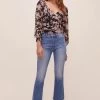 Ellis Floral Top -Chic Outfit Shop ACT16465 BLACKDUSTYROSEFLORAL 1