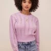 Taya Floral Embroidered Sweater 1 Taya Floral Embroidered Sweater -Chic Outfit Shop ACT16514 LILAC 3