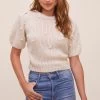 Giana Pearl Embellished Sweater -Chic Outfit Shop ACT16516 NATURAL 3