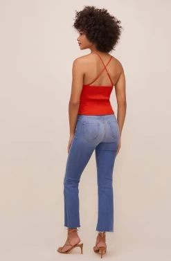 Helma Pleated Top -Chic Outfit Shop ACT16545 HOTORANGE 5