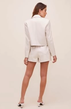 Yaremi Faux Leather Jacket -Chic Outfit Shop ACT16553 SAND 4