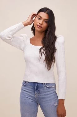 Ansel Embellished Sweater -Chic Outfit Shop ACT16557 OFFWHITE 3