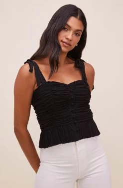 Duffy Sweetheart Neck Top -Chic Outfit Shop ACT16591 BLACK 3